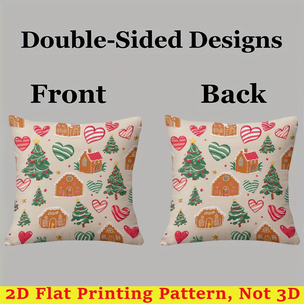 Christmas Gingerbread Pattern square Jacquard Pillow Cover for Sofa Office Waist Cushion Cover Home Decorative Pillowcase