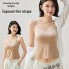 Women's Silk Camisole with Built-in Bra - Seamless, Back-Revealing Summer Top
