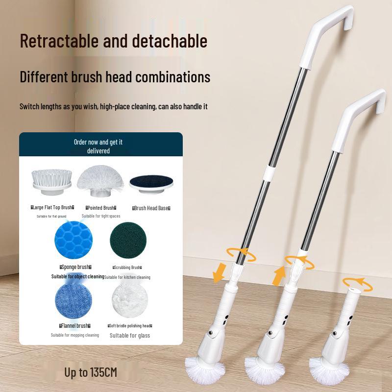 

Электрическая водонепроницаемая многофункциональная чистящая щетка для кухни, ванной комнаты и стеклянных поверхностей белый
