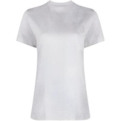 FW21 Solid Color Logo Round Neck Short Sleeve T-Shirt Women Tops Gray HF7063