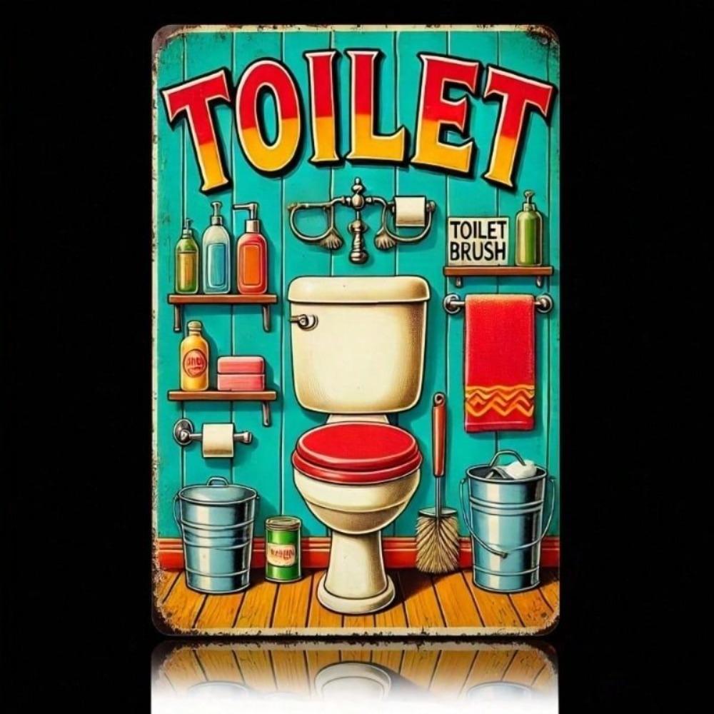 Vintage Metallposter Wanddekoration Reinigungsmittel Schild für Toilette