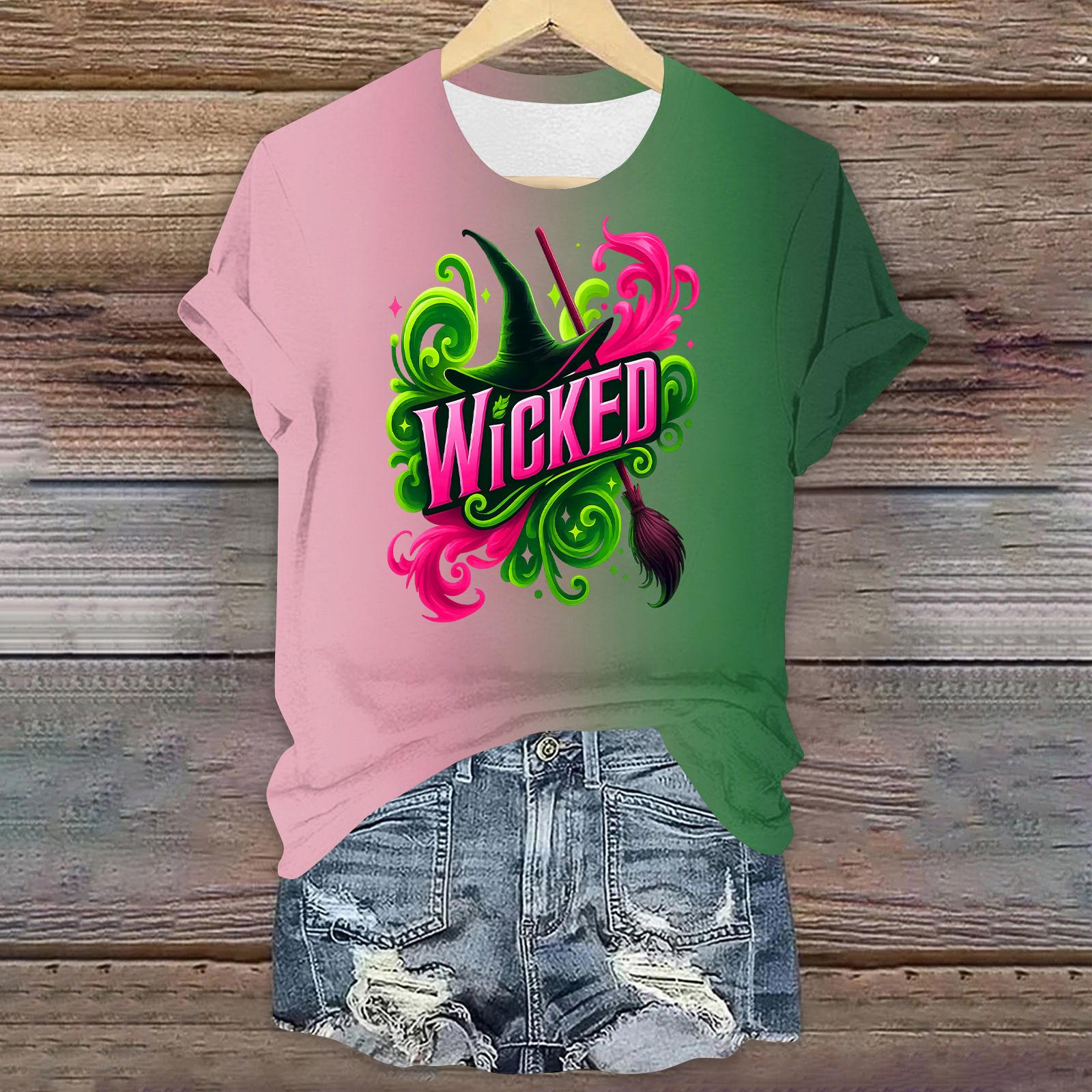 

Женская повседневная футболка с принтом, пуловер с круглым вырезом, топ с коротким рукавом XXL