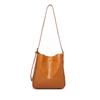 Vintage Oberleder Baum Rinderleder pflanzlich gegerbt Große Kapazität Tragetasche Damen Pendeln Einzelne Schulter Crossbody Eimer