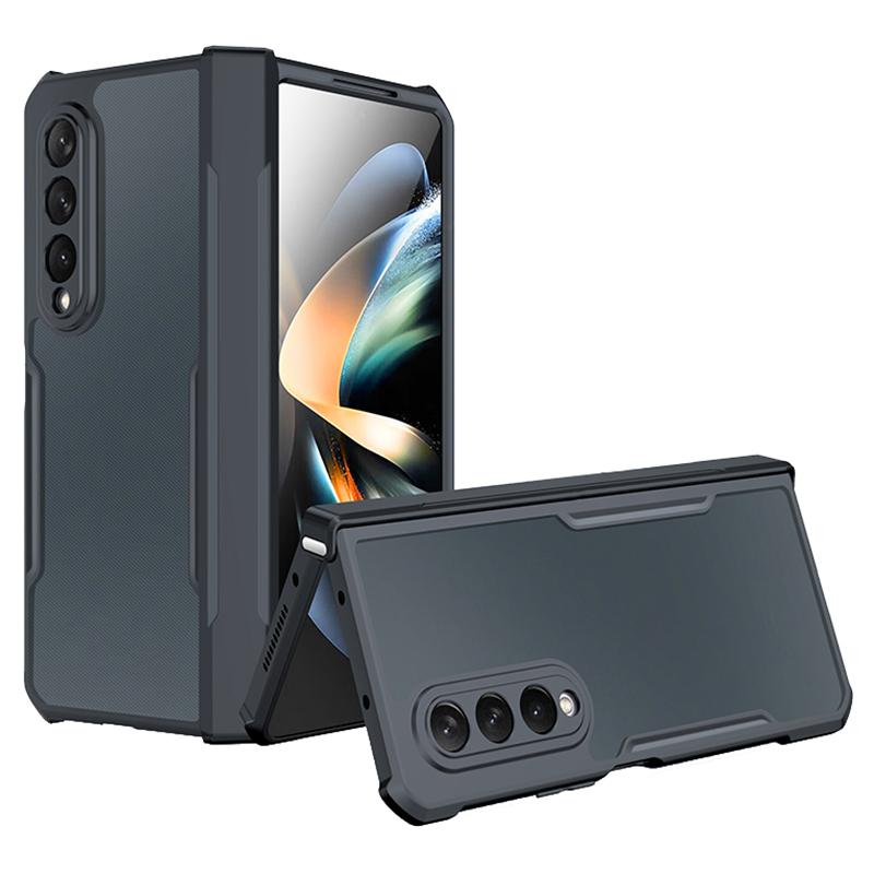 

XUNDD Чехол для Samsung Galaxy Z Fold4 5G Акрил+ТПУ Тонкий Прозрачный Чехол для Телефона со Стеклом+Защитная Планка A