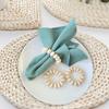 Elegant Napkin Ring Wood Beads Napkin Rings for Dining Table Setting Easy to Use