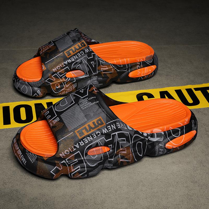 Модные мужские шлепанцы Летняя обувь Сандалии с принтом Модные Противоскользящие Женские — фото 3