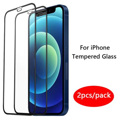 2Pcs Volle Abdeckung Schutz Gehärtetes Glas Für Apple iPhone 14 11 12 13 Pro Max XS XR 12 Mini screen Protector Film iPhone 7 8 14 Plus Glas