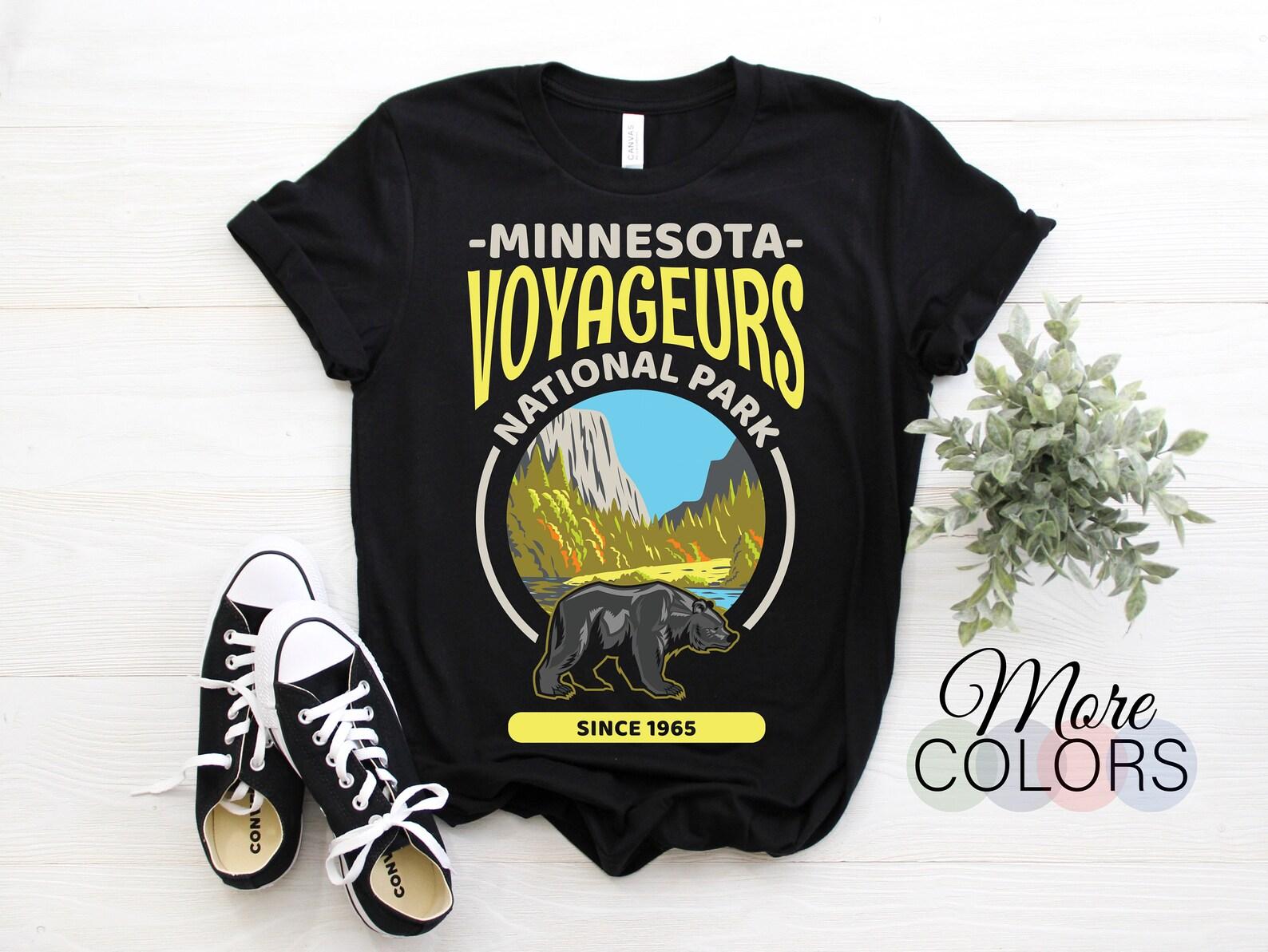 Voyageurs National Park US Vintage T-Shirt, USA Minnesota Parks Lover Gifts, Adventure Outdoors, Camping Hiking Travel Souvenirs Present, 100