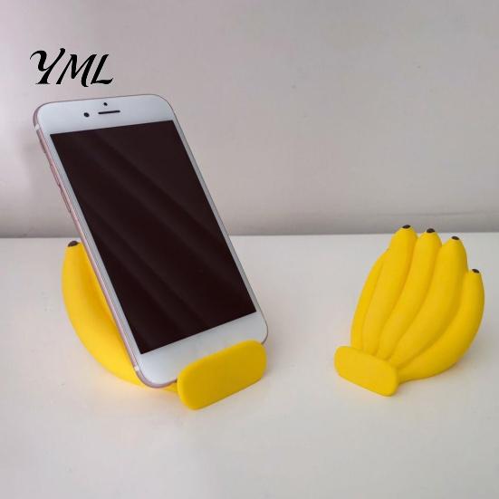 Cute Banana Gadget for Desk Phone Stand, Fun Desktop Holder, 3D Printed Innovative Birthday Gift Coworkers Creative Ornament, Stress Relief
