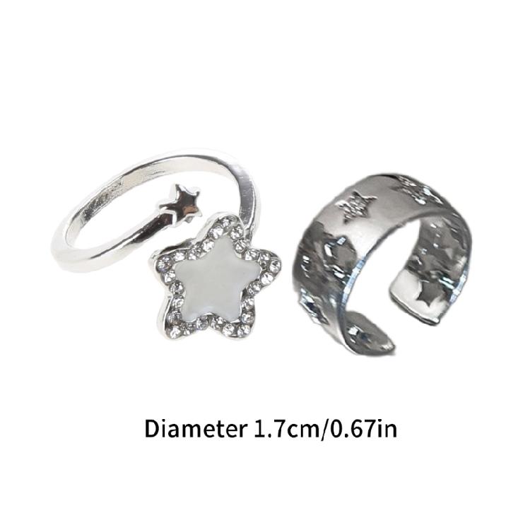 Five-Pointed Stars Finger Rings Jewelry Adjustable Punk Finger Rings Gift