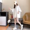Women's European-Style Oversized 3D Letter T-Shirt with Round Neck & Half Sleeves for Summer 2026
