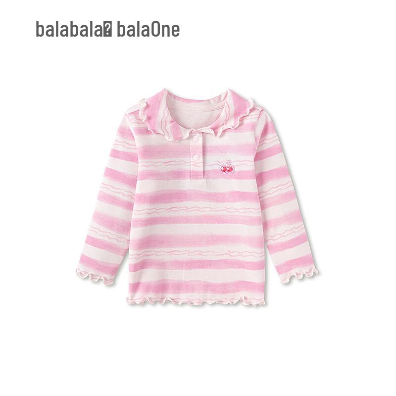 Balabala Girls' Striped Long-Sleeve T-Shirt