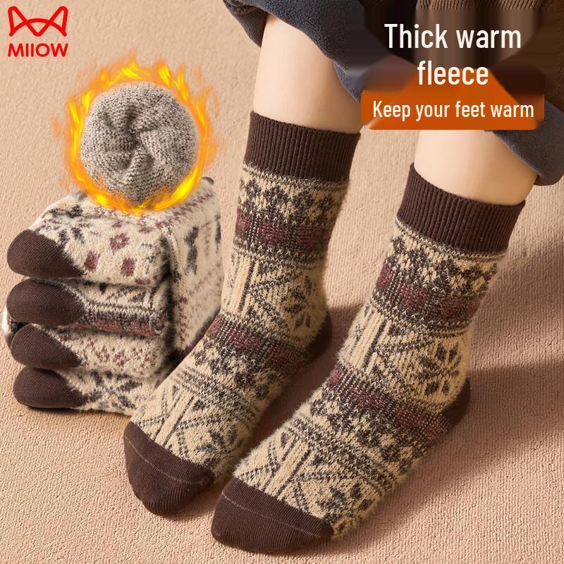 MaoRen Kids  Winter Thickened Warm Mid-Calf Socks L