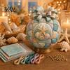 Desktop Scenery Making Set Ocean Treasures DIY Patchwork Ball Ornament Kit, Nautical Dolphin Fabric Craft Handmade Set, Coastal Decor, Hanging