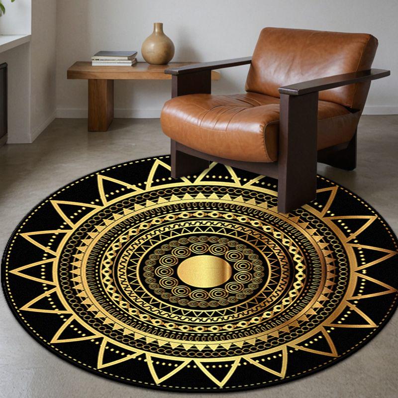 Vintage Bohemia Round Rug Chair Mat Fluffy Carpet Living Room Home Decor Large Area Rugs Antiskid Bathroom Entrance Foot Mats