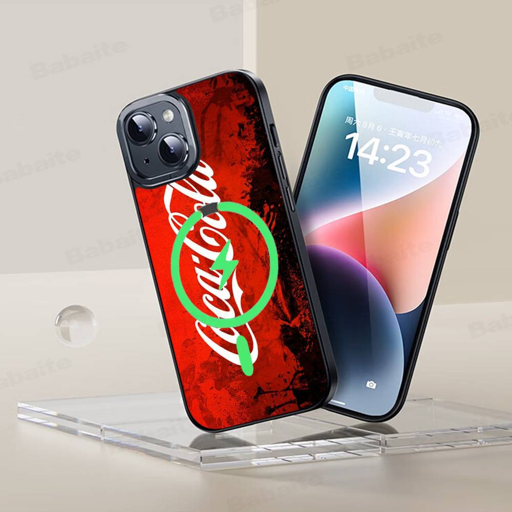

Brand C-Coca Logo C-Cola Black For Magsafe Magnetic Phone Case For IPhone 16 15 17 Pro Max 11 12 13 14 Plus Cover iPhone 16