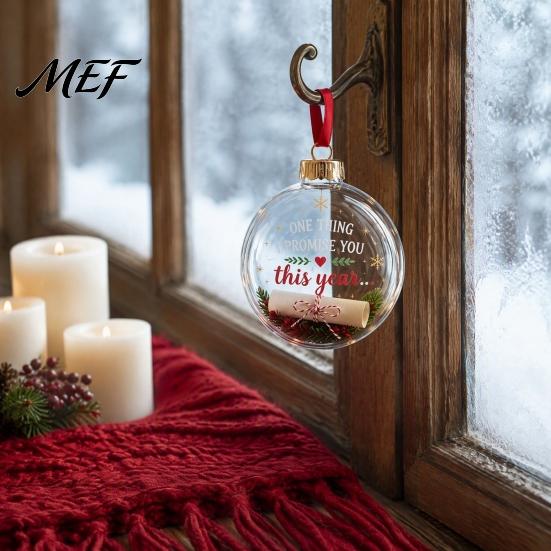 Christmas Gift Ornaments for Garden 3D Clear Ball Ornament, Holiday Message Keepsake, Acrylic Decorations Bedroom Windows Tree Hanging Decoration