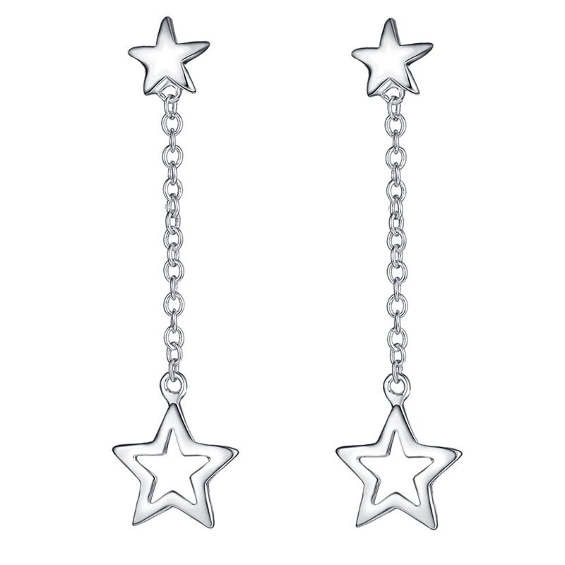New 925 Sterling Silver Earrings Stars for Women Exquisite Student Girlfriend Jewelry Accessories Wedding Fashion Gift
