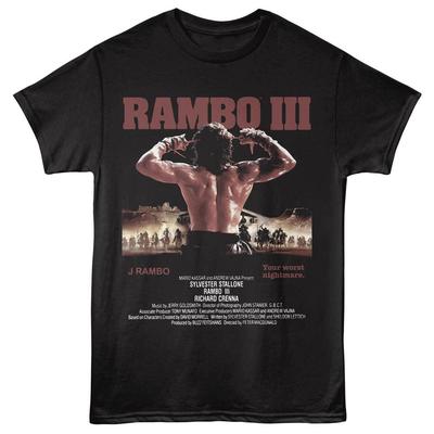 Rambo Iii Retro Action Movie Tshirt Unisex Vintage 80s Film Inspired Graphic Print Casual Short Sleeve Cotton Streetwear Tee Tops