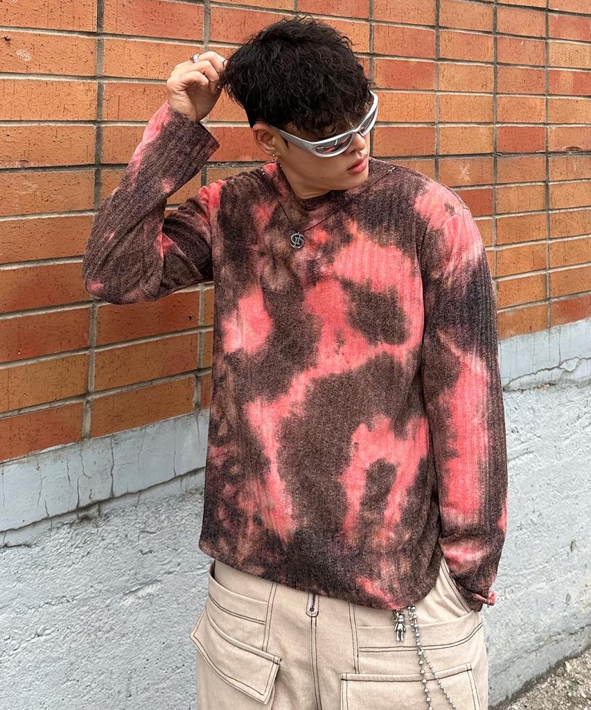 DAMP Necklace Tie-Dye Knit_Pink