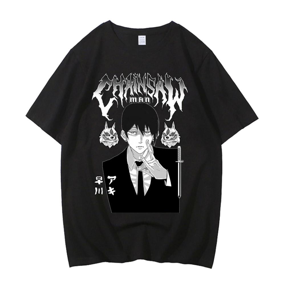 Chainsaw Man T Shirt Men Retro Vintage Printed Graphic T Shirt Women Harajuku High Quality Cotton Casual Short Sleeve Tshirt