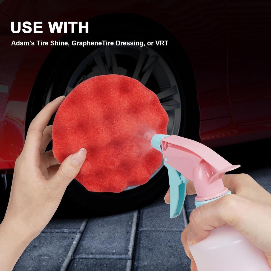 2 Pack Large Tire Shine Applicator Pad, Tire Hex Grip Applicator, Tire Shine Car Detailing Foam Sponge Tool, Reusable Car Cleaning Supplies After Car
