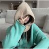 Gestrickte Kapuzenmützen Winter Sturmhaube Hüte Frauen Koreanischen Stil Outdoor Wärmer Kordelzug Hüte Einteiliges Neck Collar Beanie Cap