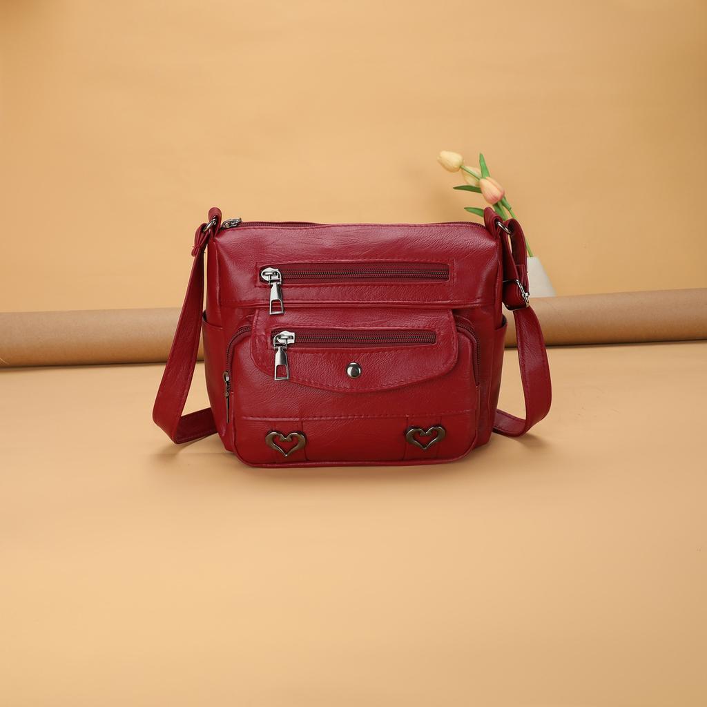 Bag Women's New Messenger Bag Soft Leather Shoulder Bag Retro Simple Fashion Large Capacity Multi-pocket Women's Bag