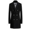 FAPAI Men's Reversible Wool Blend Mid-Length Overcoat