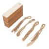 72pcs Wood Blank Bookmarks Unfinished Wood Hanging Tags with Holes and Ropes for Christmas DIY
