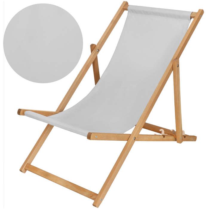 Springos® Chaise Longue De Jardin En Bois Imprégné Pliable – Transat Relax Pour Jardin Et Balcon Avec Système De Sécurité