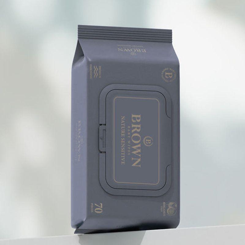 

BROWN Brown 73gsm Nature Sensitive Baby Wipes 70 Sheets Cap Type 20 Packs 20 packs