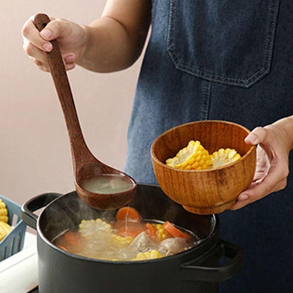 4-8pcs Natural Material Cooking Spoon Wooden Kitchen Shovel Set Kitchen Utensils Set Salad