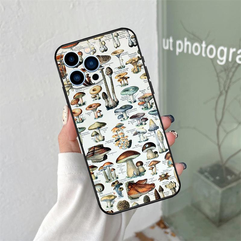 Mushroom Forest Case For iPhone 16 15 11 12 13 14 Pro Max Plus XS X XR 12 13 Mini Back Cover