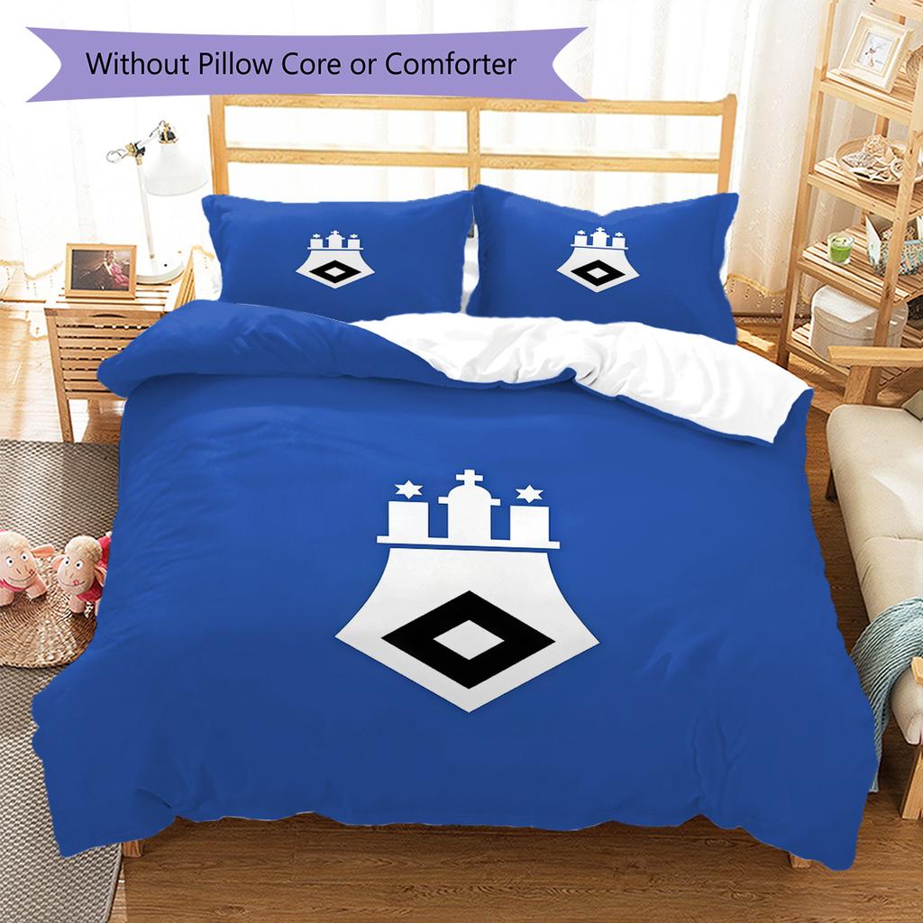 Set Copripiumino Trapuntato Hamburger SV Federa Federe Decorazione Casa Regalo di Compleanno (1 * copripiumino + 2 * federa, senza nucleo)