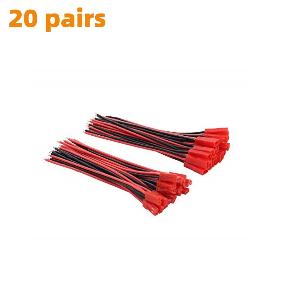 20/40pcs 22 AWG Plug Connector for JST 2Pin Male Female for JST RCY Plug Connector Cable Wire for LED Lamp Strip RC Toys Battery