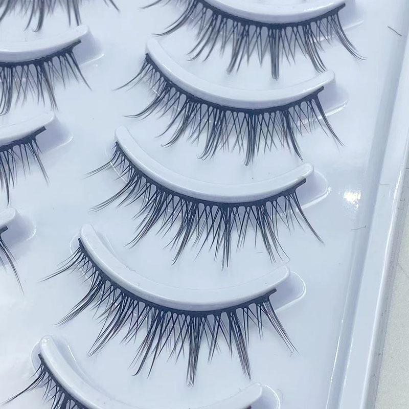 Ten Pairs of COS Little Devil Black Stem False Eyelashes: Sweet, Wild, and Curled for a Natural Look.
