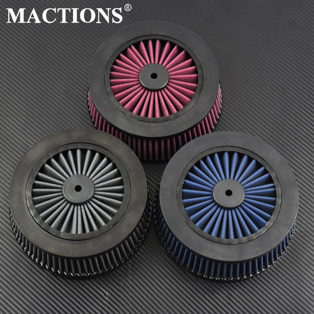 Motorcycle Grey Red Blue Replacement Air Cleaner Intake Filter System Inner Element For Harley Touring Dyna Softail Sportster XL