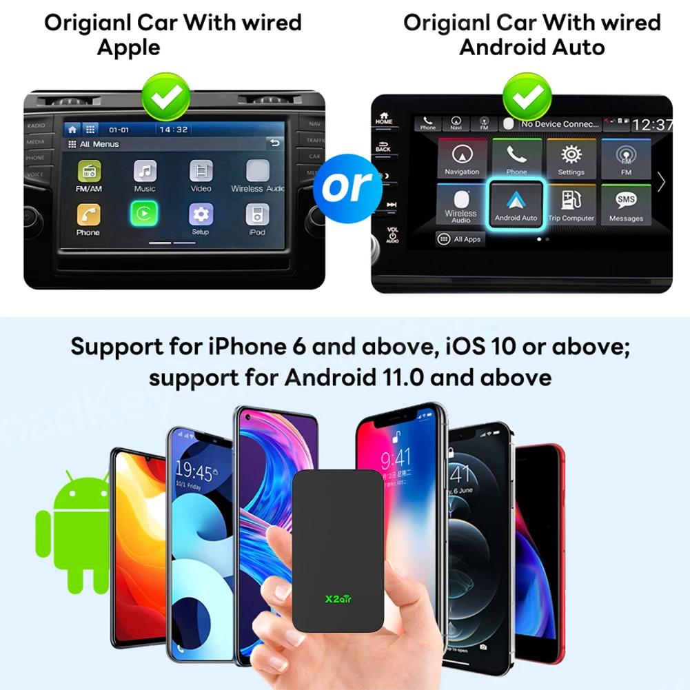 CarlinKit 5.0 2air Wired to Wireless Android Auto Box Wireless CarPlay Adapter Smart Car Ai Box WiFi Bluetooth Auto Connect