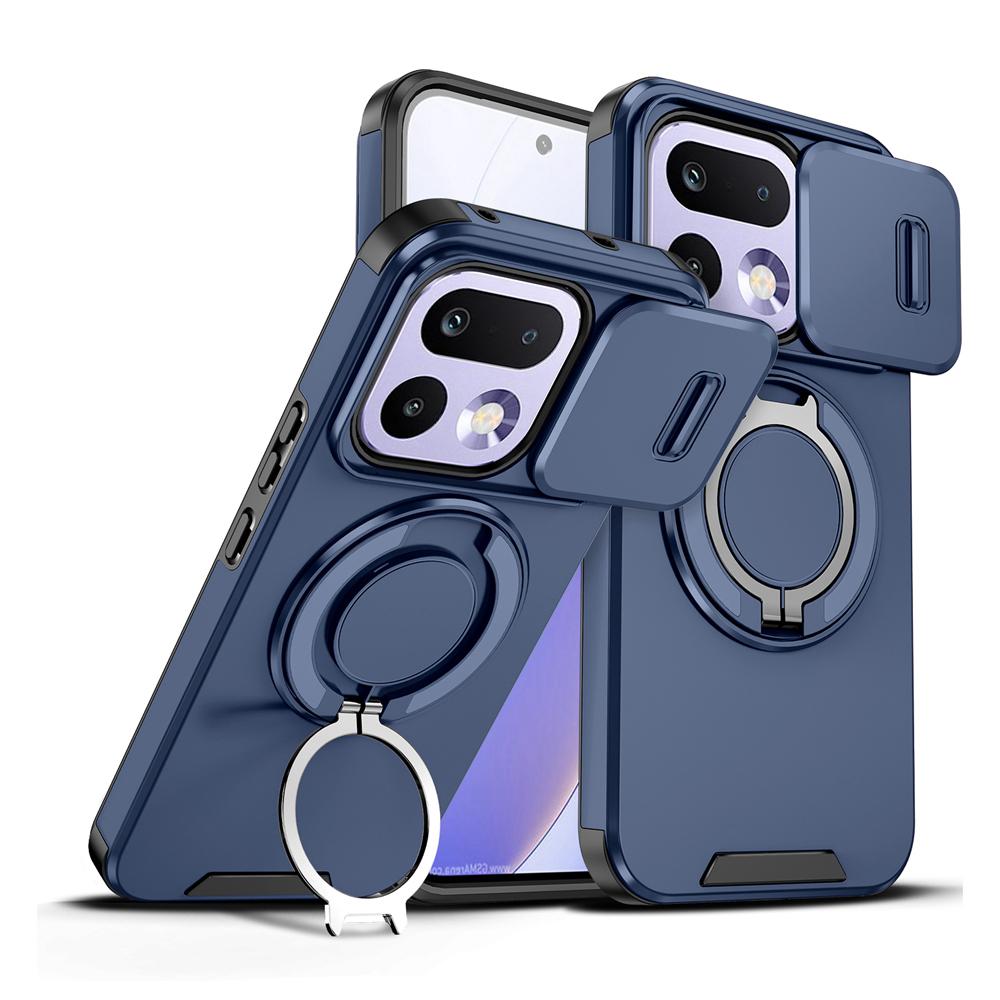 KEYSION 360° Rotating Ring Stand Phone Case for OPPO Realme 16 Pro 5G 16 Pro+ Slide Camera Protection Magnetic Shockproof Cover