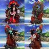 Demon Slayer Nezuko Wächter GK Figur Mutierte Kamado Doppelkopf Skulptur Siebenfarbige Leuchtende Anime Statue Schreibtischdekoration Geschenk Spielzeug