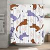 Kitty Cat Shower Curtain Modern Bathroom Decor with Feline Pattern in Multiple Colors Waterproof Fabric for Bathtub Use by Tauru