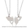 2Pcs Stainless Steel for Butterfly Pendant Necklace European American Personality Friendship Card Heart-shaped Necklace