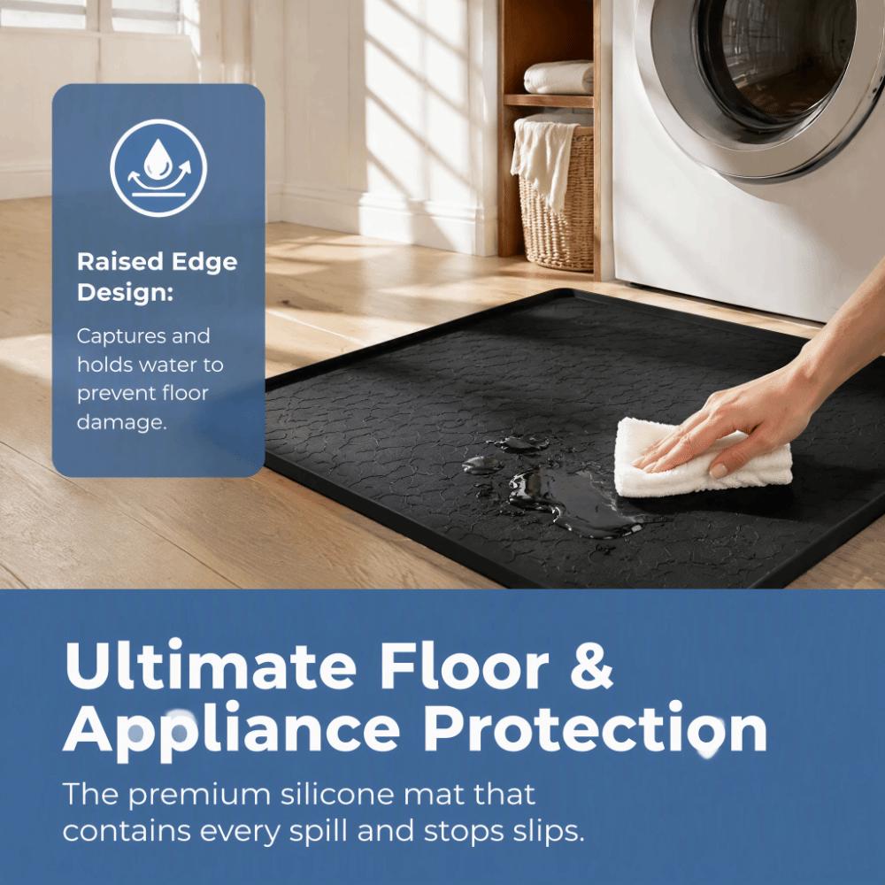 Raised Edges Silicone Fridge Mat Waterproof Floor Protection Tray Under Water Cooler