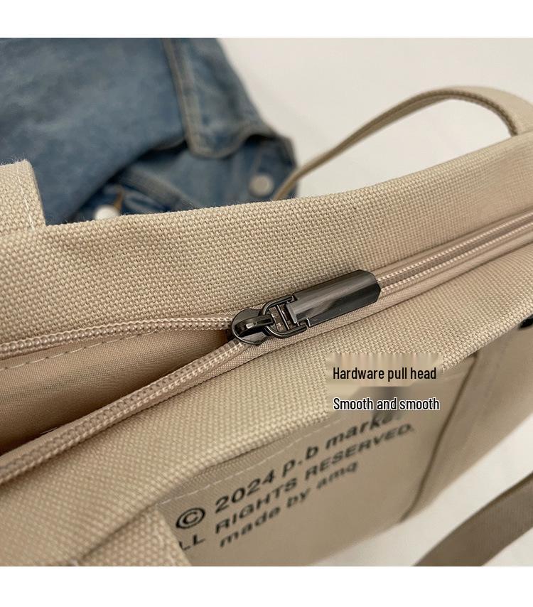 2025 Women's Large Capacity Canvas Tote: Versatile Summer Shoulder Bag for College Commute