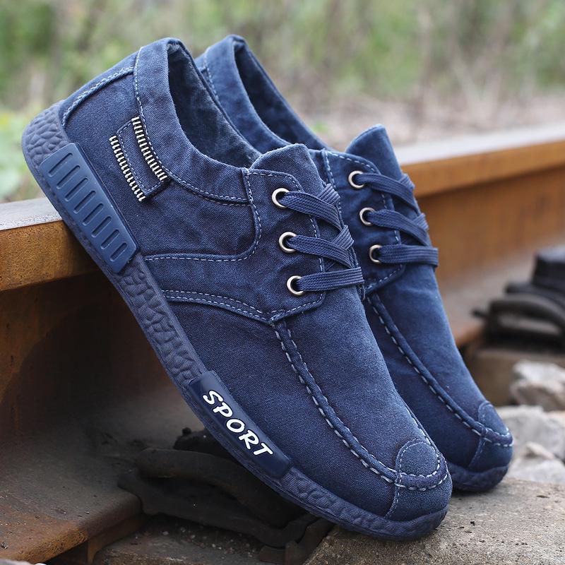 Moda Moda Erkek Kanvas Ayakkabılar Erkek Yazlık Günlük Denim Ayakkabılar Erkek Spor Ayakkabıları Slip On Loafer Sürüş Makoseni Chaussure Homme Siyah H71