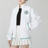 Adidas Embroidered Letter Stand Collar Running Fitness Training Jacket Women Jackets White JD3467