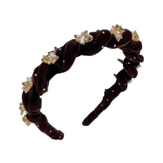Women Headband Sparkling Rhinestones Decor Anti-slip Teeth Hair Hoop Versatile