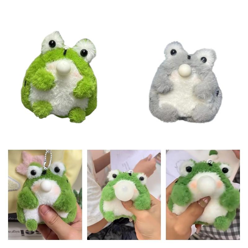 Plush Frog Toy Kit Bag Decoration Pendant Handmade Diy Spit Bubbles Gift Girls