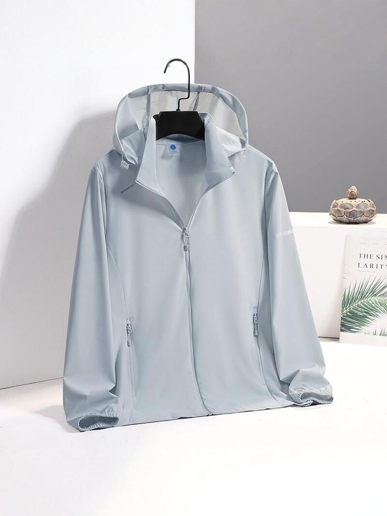 Men's Summer Hooded Ice Silk UPF50+ Sun Protection Jacket for Outdoor Fishing